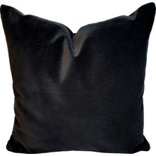 Arasta Design 2'li Set Siyah Kırlent Kılıfı, Düz Renk Kadife Kırlent Kılıfı, 43X43 cm