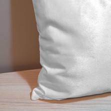 Arasta Design 2'li Set Parlak Beyaz Kadife Kırlent Kılıfı, Düz Renk Dekoratif Kırlent 43X43