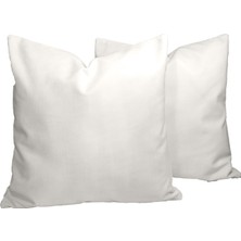 Arasta Design 2'li Set Beyaz Kırlent Kılıfı, Düz Renk Kadife Kırlent Kılıfı, 43X43 cm
