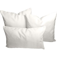 Arasta Design 2'li Set Beyaz Kırlent Kılıfı, Düz Renk Kadife Kırlent Kılıfı, 43X43 cm