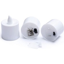 Pandoli Gün Işığı Renkli LED Pilli Mum Plastik 24 Adet 4,5 cm