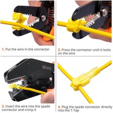 Wozlo T Tip Hızlı Kolay Kablo Ekleme Bağlantı Aparatı - Quick Splice Connector - 4.0-6.0 Mm² - 10 Adet