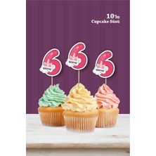 Neşeli Günlerim Unicorn Temalı * 6 Altı Yaşında Cupcake Süsü '10LU