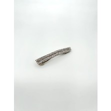 Pearly Handmade Beyaz Taşlı Otomatik Klips Toka