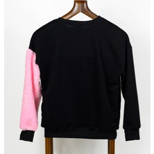 Ayıcı Oyuncak Siyah Tavşan Nakışlı Sweatshirt