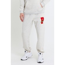 Polo State Erkek Jogger 3 Iplik Eşofman Altı  Kar Melanj
