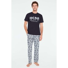 U.S. Polo Assn.   Erkek Lacivert Yuvarlak Yaka Pijama Takımı