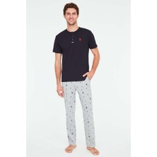 U.S. Polo Assn.   Erkek Lacivert Patlı Pijama Takımı