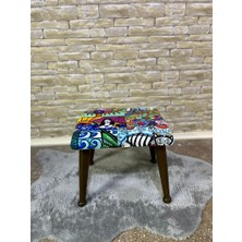 Asedia Trend Ceviz Diego Puf Ayak Ucu Pufu Makyaj Koltuğu Puf Bench Ayak Dayama Ahşap Ayak Puf