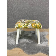 Asedia Trend Lake Yeşil Retro Puf Ayak Ucu Pufu Makyaj Koltuğu Puf Bench Ayak Dayama Ahşap Ayak Puf