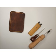 Deniz Leather Craft El Yapımı Hakiki Deri Minimal Kartlık