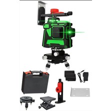 Schutzenger Çift Akülü Kumandalı Mıknatıslı Otomatik Hizalama 360° Yatay Dikey Çapraz Lazer Çizgi Çantalı Set