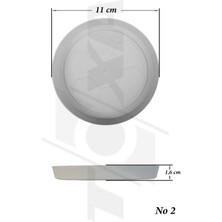 Yalı Saksı Tabağı No2 Beyaz 11CM Serinova Toxa Saksısı Altlığı 2 Numara Plastik Tabak Altlık