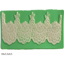 Butedo Dekoratif Kenar Şeklinde Silikon Şeker Hamuru Sabun ve Mum Kalıbı