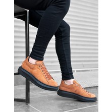 11boa BA0547 Boa Kalın Yüksek Taban Taba Siyah Süet Bağcıklı Spor Erkek Ayakkabı