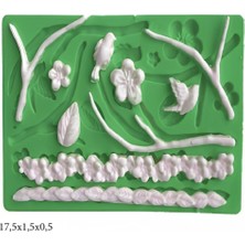 Butedo Dekoratif Kenar Şeklinde Silikon Şeker Hamuru Sabun ve Mum Kalıbı