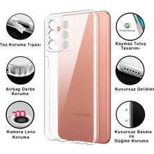 CepStok Samsung Galaxy M23 Kılıf Şeffaf 3D Kamera Lens Korumalı Tıpalı Silikon