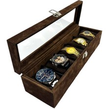 Dijital Çarşı Richbox 5'li Saat Kutusu Kahve Alcantara Süet