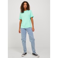 JJXX Bisiklet Yaka Mavi Kadın T-Shirt 12206974