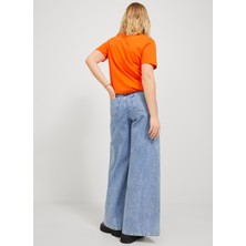 JJXX Bisiklet Yaka Açık Turuncu Kadın T-Shirt 12206974