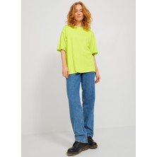 JJXX Bisiklet Yaka Sarı Kadın T-Shirt 12205777