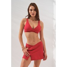 Pierre Cardin Pearl Etekli Fra Bikini Takım Üçlü Set Kırmızı 231228