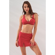 Pierre Cardin Pearl Etekli Fra Bikini Takım Üçlü Set Kırmızı 231228