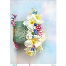 Atölye 7-77 Diamond Craft N: 2592 Home & Garden Kutuda Renkli Çiçekler 30X42 cm Dekopaj