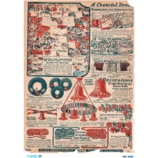 Atölye 7-77 Diamond Craft N: 3065 Gazete Sayfası 30X42 cm Dekopaj