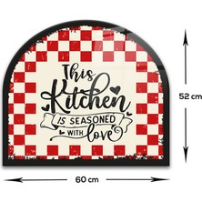 Decorita Cam Ocak Arkası Koruyucu | Oval Şekilli | Kitchen Love | 52cm X 60cm