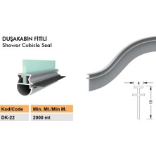 Contacall Duşakabin Cam Fitili Duşa Kabin Plaksi Fitili Dk-22-Şeffaf-10 Metre