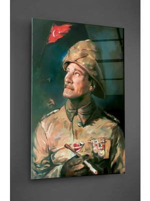Taulart Atatürk Askeri Üniforma Cam Tablo