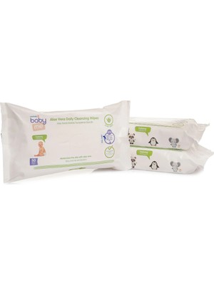 Baby Me Aloeveralı Temizleme Mendili 3*50 Yaprak Günlük Kullanım İçin Cilt Dostu Nemlendirici