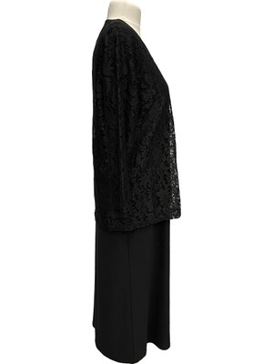 Siyah Demet Ceketli Elbise Anne Abiye Takım