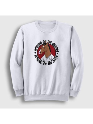 Presmono Unisex Beyaz Nothing BoJack Horseman Sweatshirt