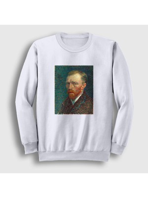 Presmono Unisex Beyaz Portrait Art Painter Vincent Van Gogh Sweatshirt