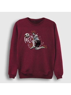 Presmono Unisex Bordo 10 Argentina Soccer Futbol Lionel Messi Sweatshirt