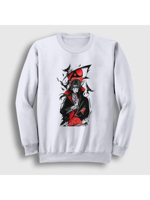 Presmono Unisex Beyaz Genjutsu Uchiha Itachi Anime Naruto Sweatshirt