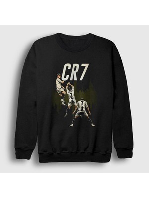 Presmono Unisex Siyah Celebration Futbol Cr7 Cristiano Ronaldo Sweatshirt