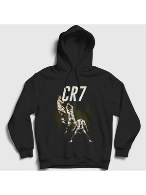 Presmono Unisex Siyah Celebration Futbol Cr7 Cristiano Ronaldo Kapüşonlu Sweatshirt