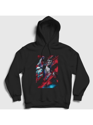 Presmono Unisex Siyah Poster Futbol Cr7 Cristiano Ronaldo Kapüşonlu Sweatshirt