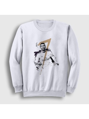 Presmono Unisex Beyaz Real Madrid Futbol Cr7 Cristiano Ronaldo Sweatshirt