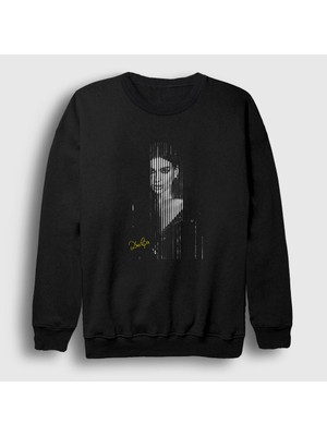 Presmono Unisex Siyah Poster Dua Lipa Sweatshirt