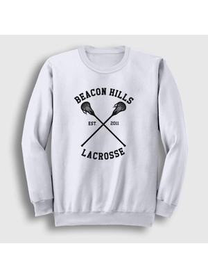 Presmono Unisex Beyaz Beacon Hills Lacrosse Dizi Teen Wolf Sweatshirt