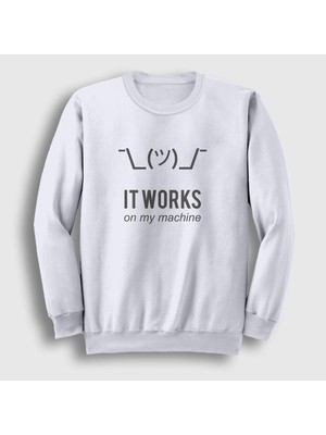 Presmono Unisex Beyaz It Works Developer Yazılımcı Sweatshirt