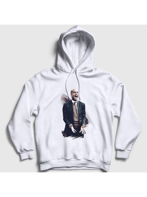 Presmono Unisex Beyaz Soccer Futbol Josep Pep Guardiola Kapüşonlu Sweatshirt