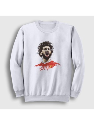 Presmono Unisex Beyaz Soccer Futbol Mohamed Muhammed Salah Sweatshirt