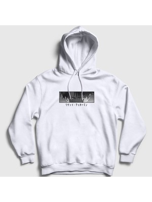 Presmono Unisex Beyaz Levi Ackerman Anime Attack On Titan Kapüşonlu Sweatshirt