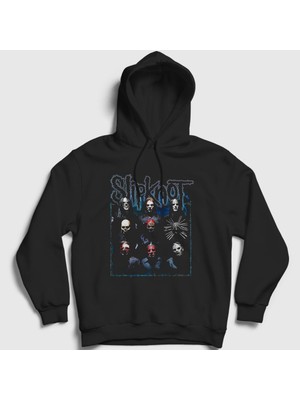 Presmono Unisex Siyah Band V4 Slipknot Kapüşonlu Sweatshirt