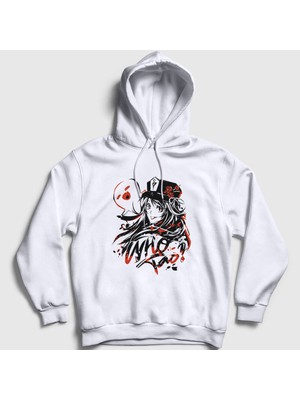 Presmono Unisex Beyaz Hu Tao Oyun Genshin Impact Kapüşonlu Sweatshirt